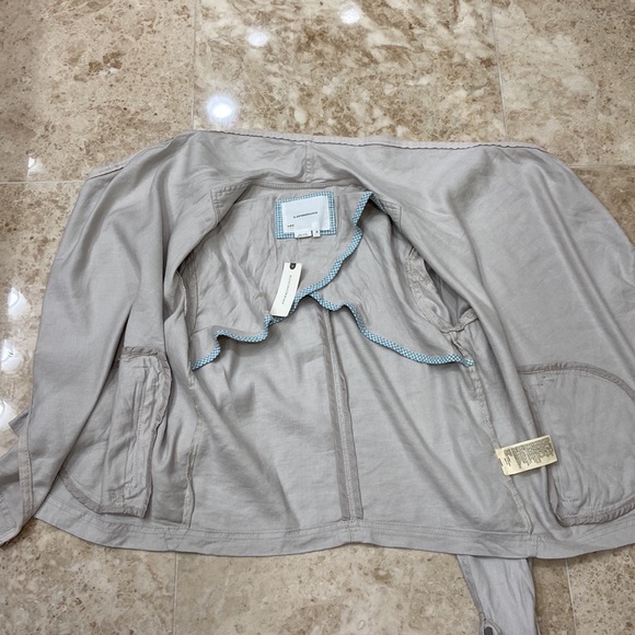 Anthropologie Gulliver Linen Blend Swing Draped Jacket.Size Xs. Stone color. NWT - Picture 10 of 10